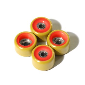 FlatFace Dual Durometer Bearing Wheels - Red/Gold